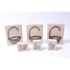 Easter Message Stamp Set Basket Cute Animals Scrapbooking ~ 260302-WH 1013